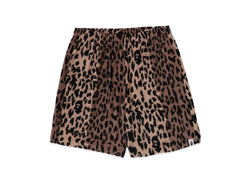 A BATHING APE x KAZUKI KURAISHI Leopard Jacquard Shorts "Beige"