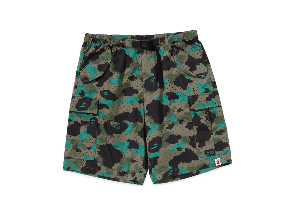 A BATHING APE x KAZUKI KURAISHI 3-Layer Digital 1ST Camo Dot Shorts "Green"
