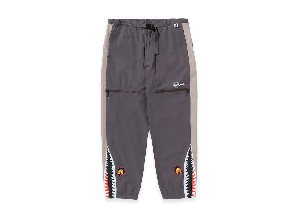 A BATHING APE x KAZUKI KURAISHI 3-Layer Belted Shark Pants "Charcoal"