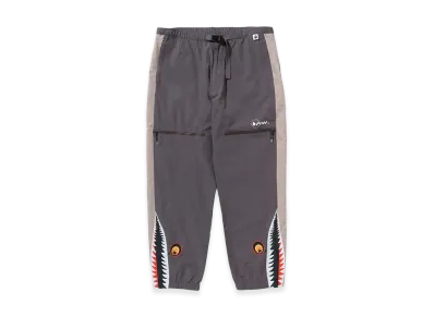 A BATHING APE x KAZUKI KURAISHI 3-Layer Belted Shark Pants "Charcoal"