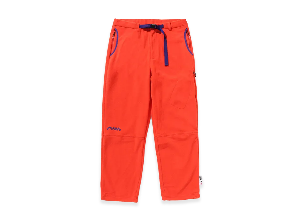 A BATHING APE x KAZUKI KURAISHI Halftone Logo Fleece Belted Pants "Orange"