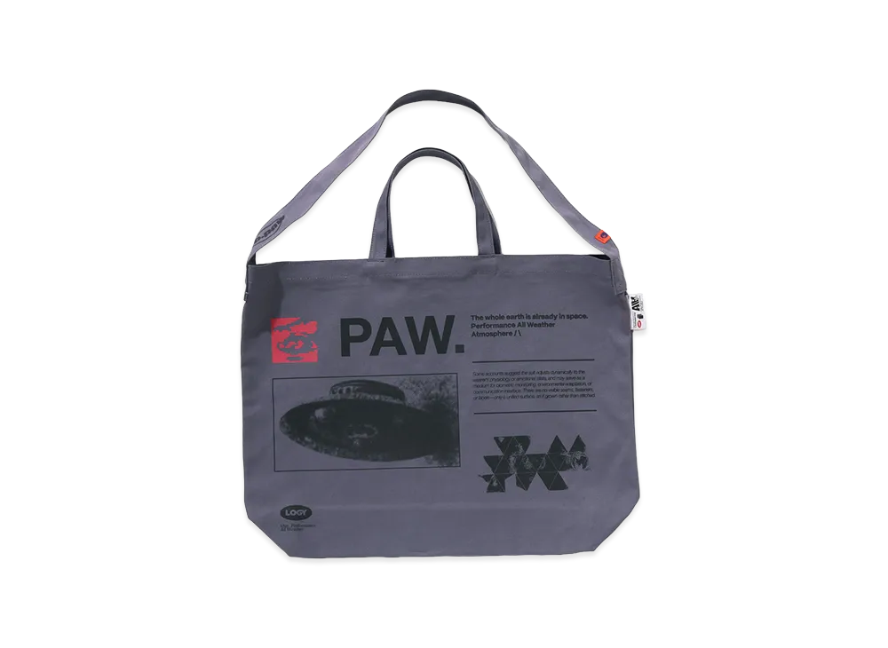 A BATHING APE x KAZUKI KURAISHI Whole Earth 2-Way Canvas Tote Bag "Charcoal"