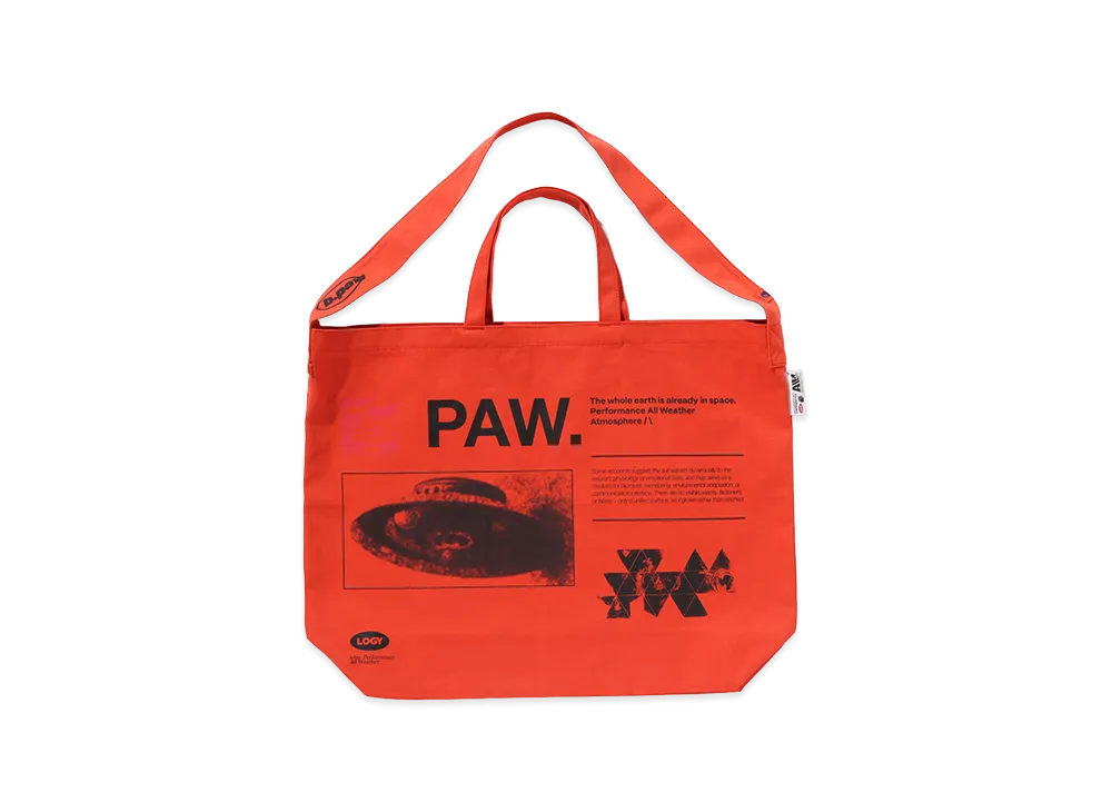 A BATHING APE x KAZUKI KURAISHI Whole Earth 2-Way Canvas Tote Bag "Orange"