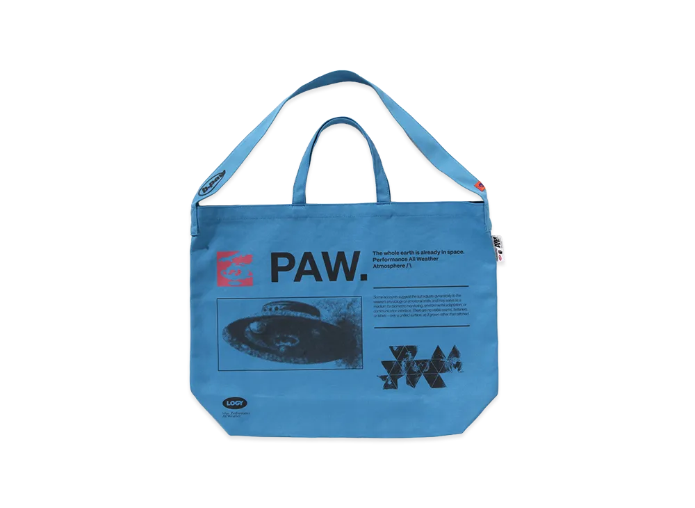 A BATHING APE x KAZUKI KURAISHI Whole Earth 2-Way Canvas Tote Bag "Blue"