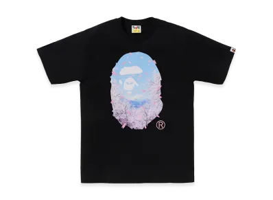 A BATHING APE Sakura Photo Ape Head Tee "Black"