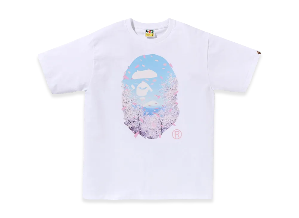 A BATHING APE Sakura Photo Ape Head Tee "White"