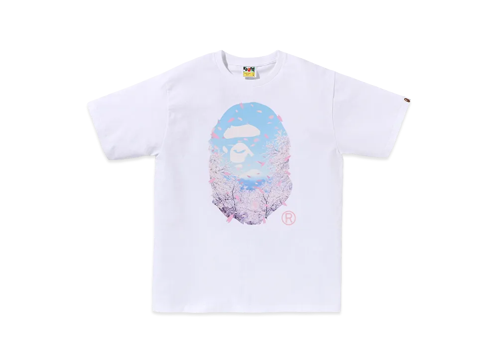 A BATHING APE Kids Sakura Photo Ape Head Tee "White"
