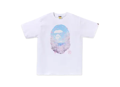 A BATHING APE Kids Sakura Photo Ape Head Tee "White"