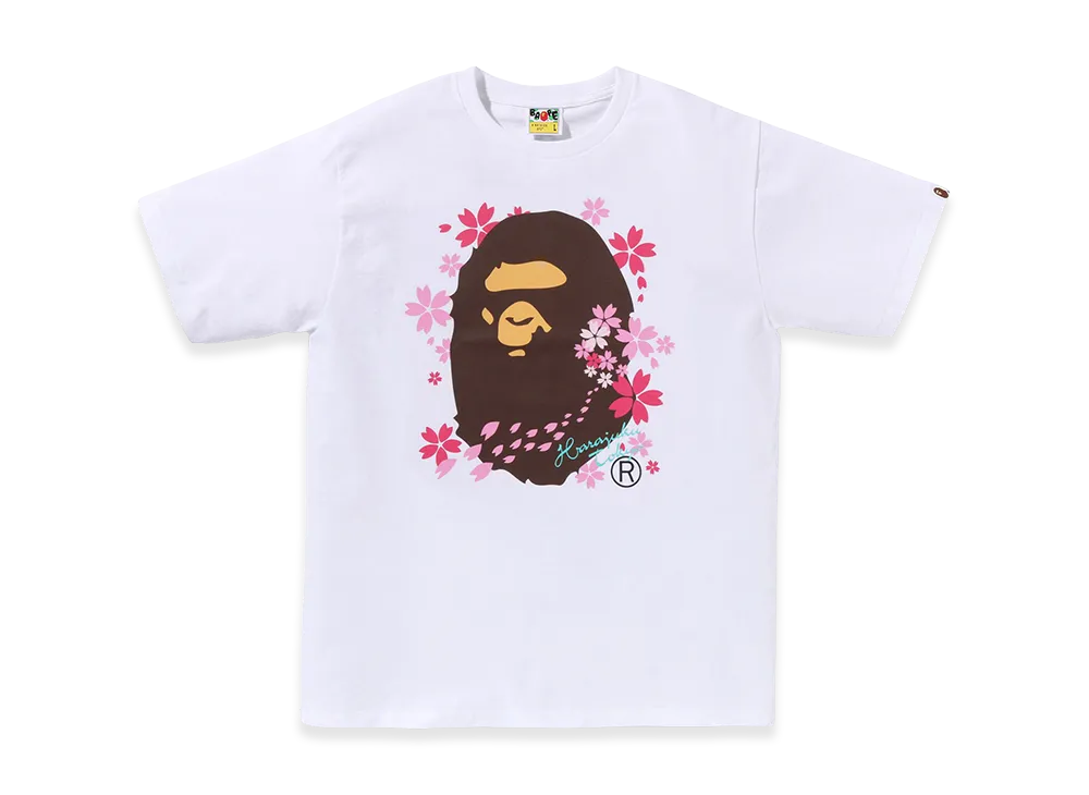 A BATHING APE Sakura Ape Head Tee "White"