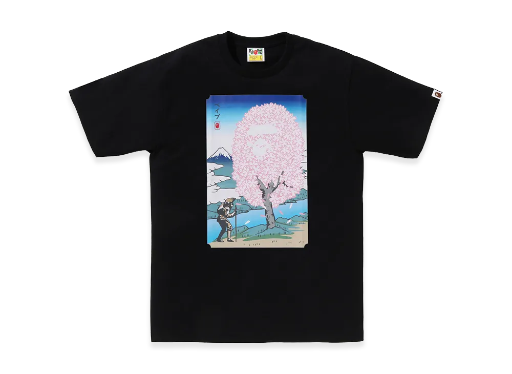 A BATHING APE Japan Sakura Tee "Black"