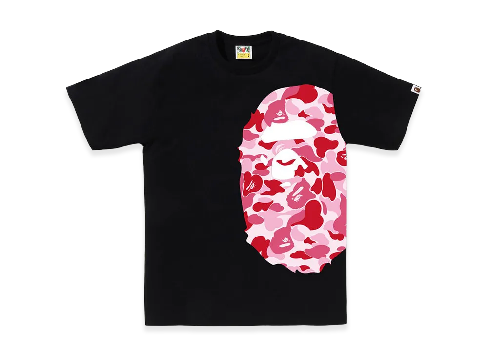 A BATHING APE ABC Camo Side Big Ape Head Tee "Black/Pink"