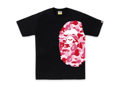 A BATHING APE ABC Camo Side Big Ape Head Tee "Black/Pink"