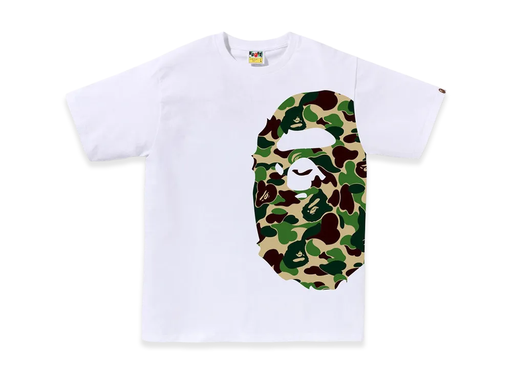 A BATHING APE ABC Camo Side Big Ape Head Tee "White/Green"