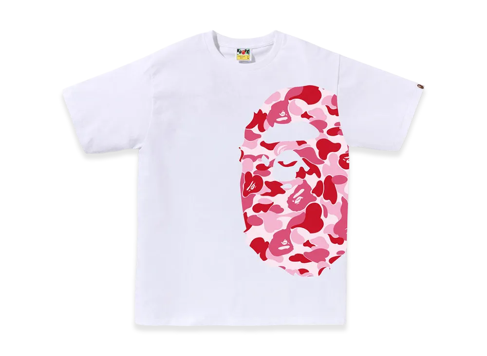 A BATHING APE ABC Camo Side Big Ape Head Tee "White/Pink"