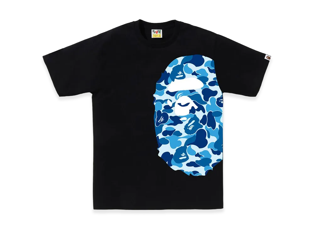 A BATHING APE ABC Camo Side Big Ape Head Tee "Black/Blue"