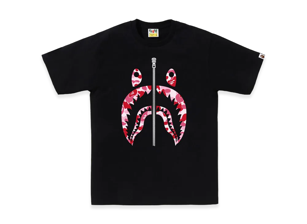A BATHING APE ABC Camo Shark Tee "Black/Pink"