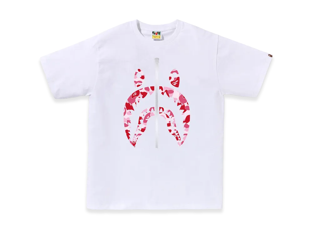 A BATHING APE ABC Camo Shark Tee "White/Pink"