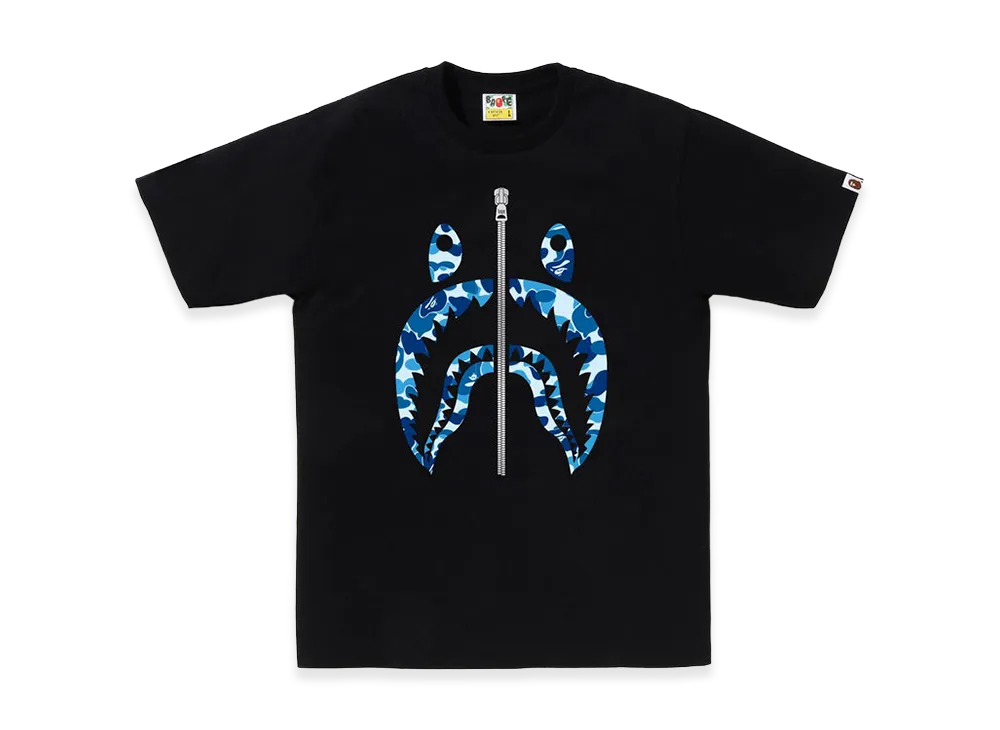 A BATHING APE ABC Camo Shark Tee "Black/Blue"