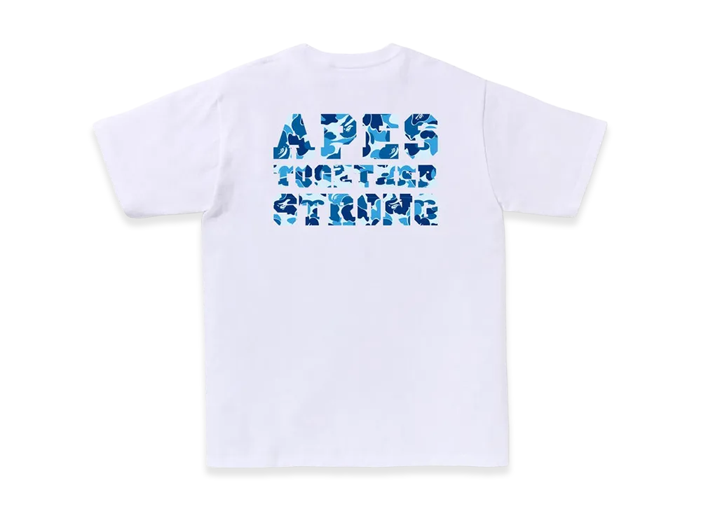 A BATHING APE ABC Camo College ATS Tee "White/Blue"
