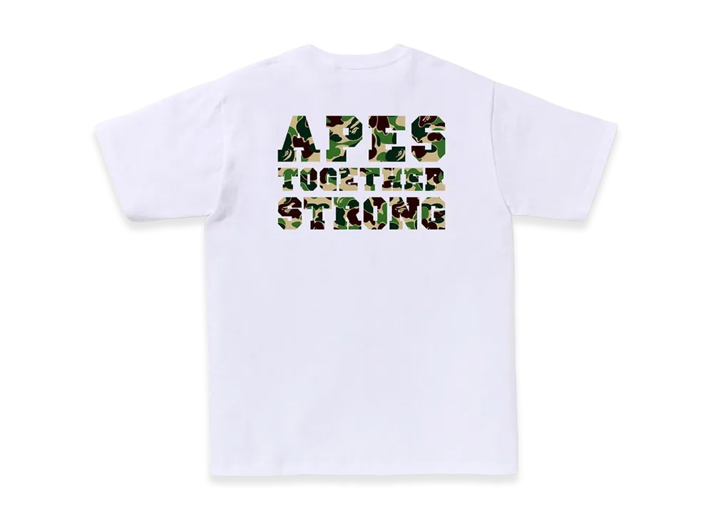 A BATHING APE ABC Camo College ATS Tee "White/Green"