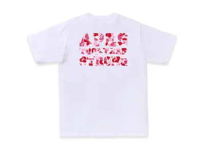 A BATHING APE ABC Camo College ATS Tee "White/Pink"