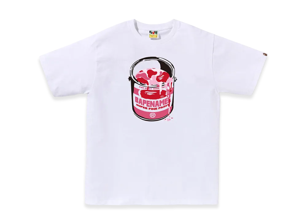 A BATHING APE ABC Camo Paint Can Tee "White/Pink"