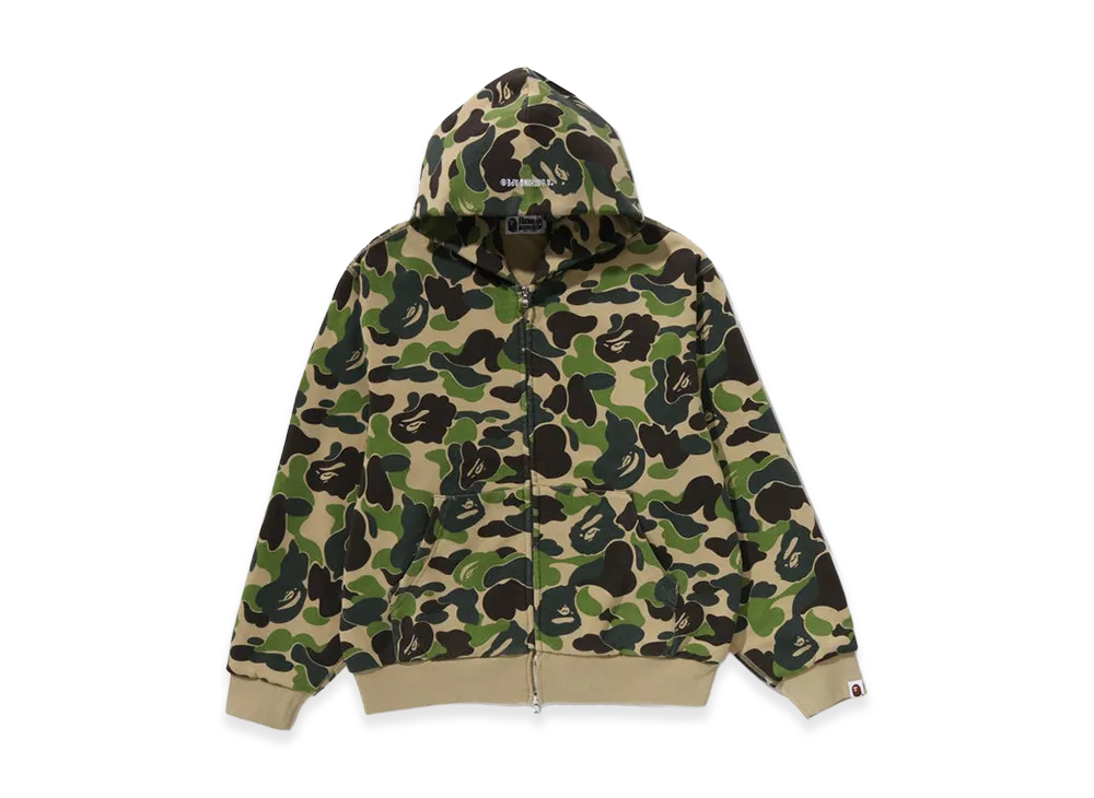 A BATHING APE ABC Camo Heavy Wash Cropped Fit Zip Hoodie "Green"