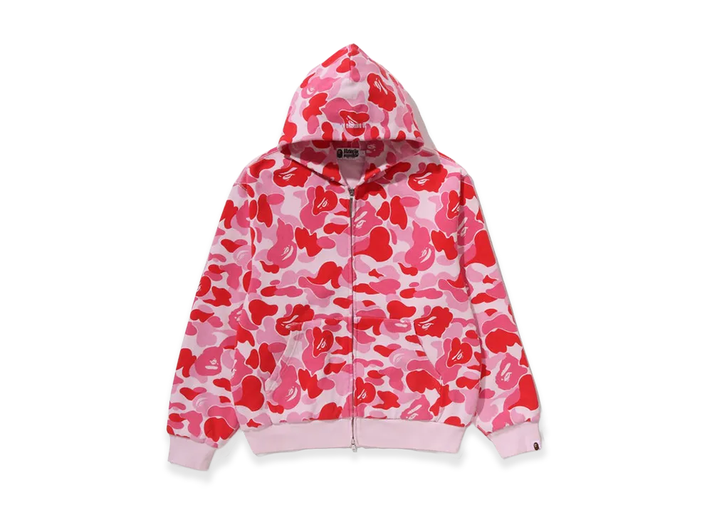 A BATHING APE ABC Camo Heavy Wash Cropped Fit Zip Hoodie "Pink"
