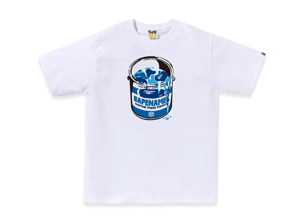 A BATHING APE ABC Camo Paint Can Tee "White/Blue"