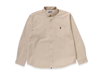 A BATHING APE One Point Line Camo Jacquard Oxford LS Shirt "Beige"