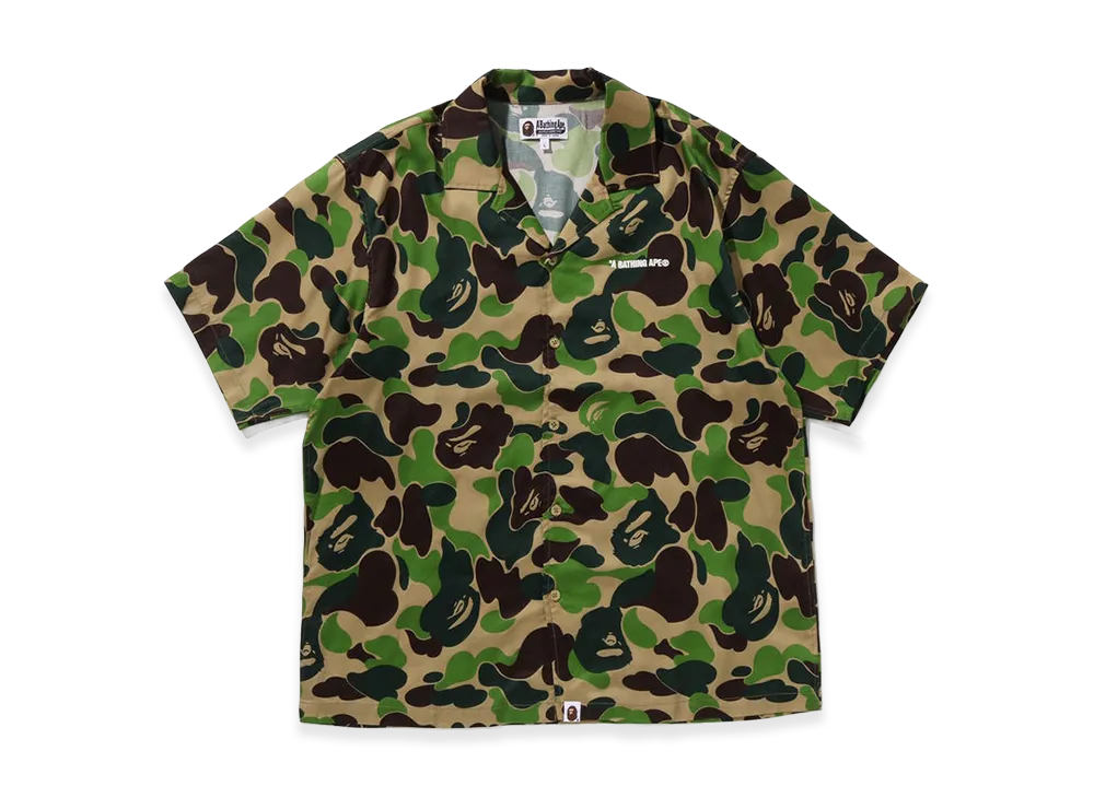 A BATHING APE ABC Camo Open Collar SS Shirt "Green"