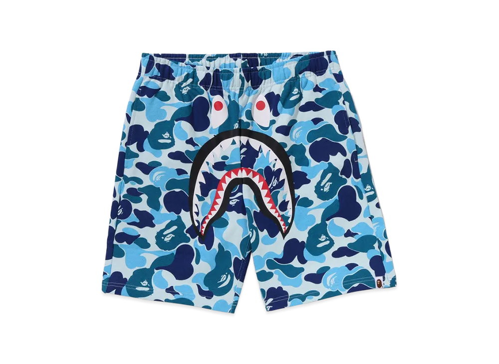 A BATHING APE ABC Camo Shark Sweat Shorts "Blue"