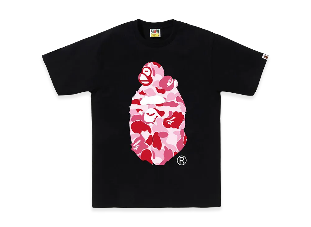 A BATHING APE ABC Camo Milo On Big Ape Tee "Black/Pink"