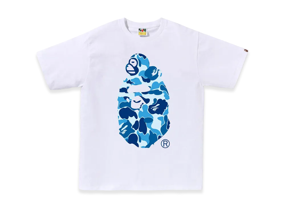 A BATHING APE ABC Camo Milo On Big Ape Tee "White/Blue"