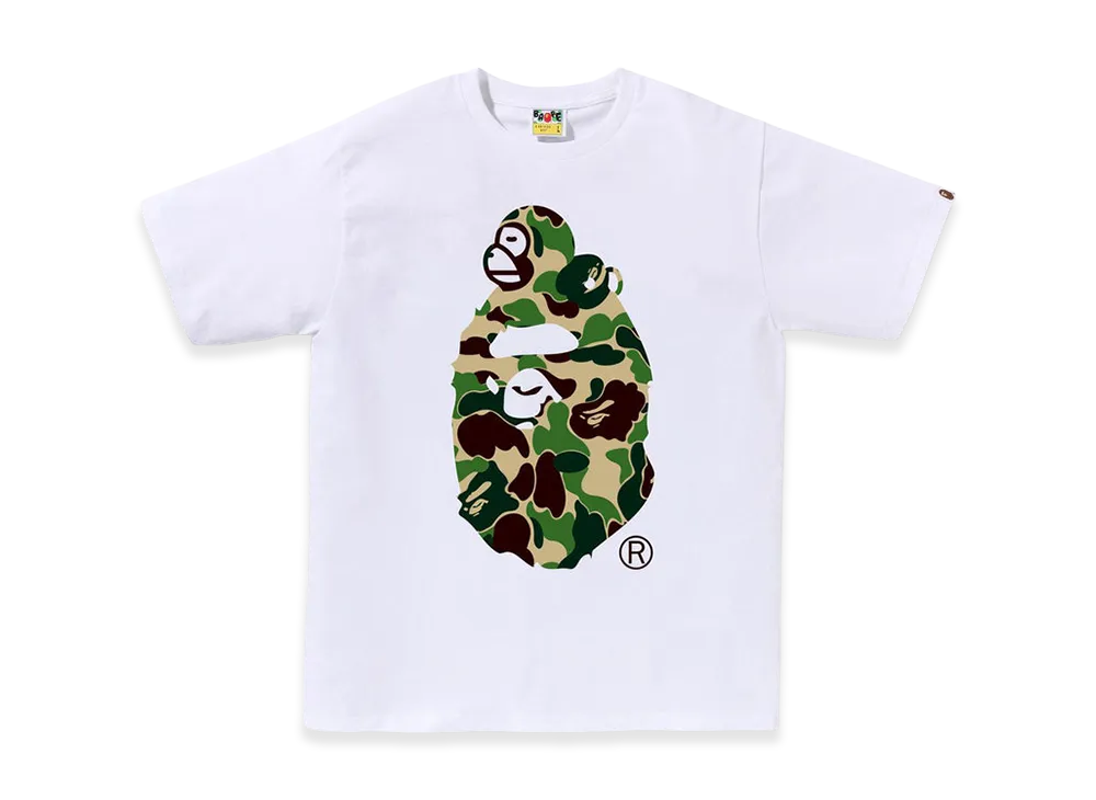 A BATHING APE ABC Camo Milo On Big Ape Tee "White/Green"