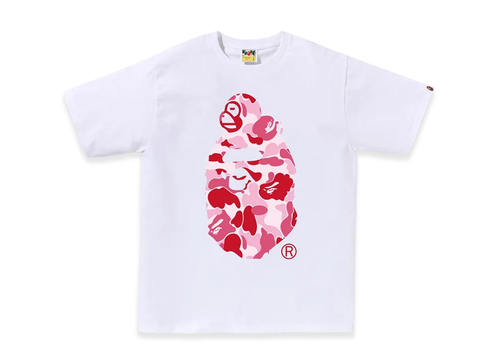 A BATHING APE ABC Camo Milo On Big Ape Tee "White/Pink"