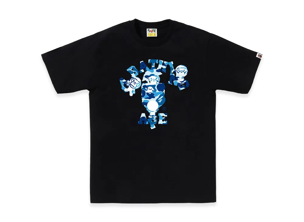 A BATHING APE ABC Camo College Milo Tee "Black/Blue"