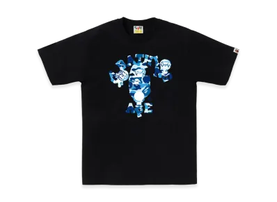 A BATHING APE ABC Camo College Milo Tee "Black/Blue"