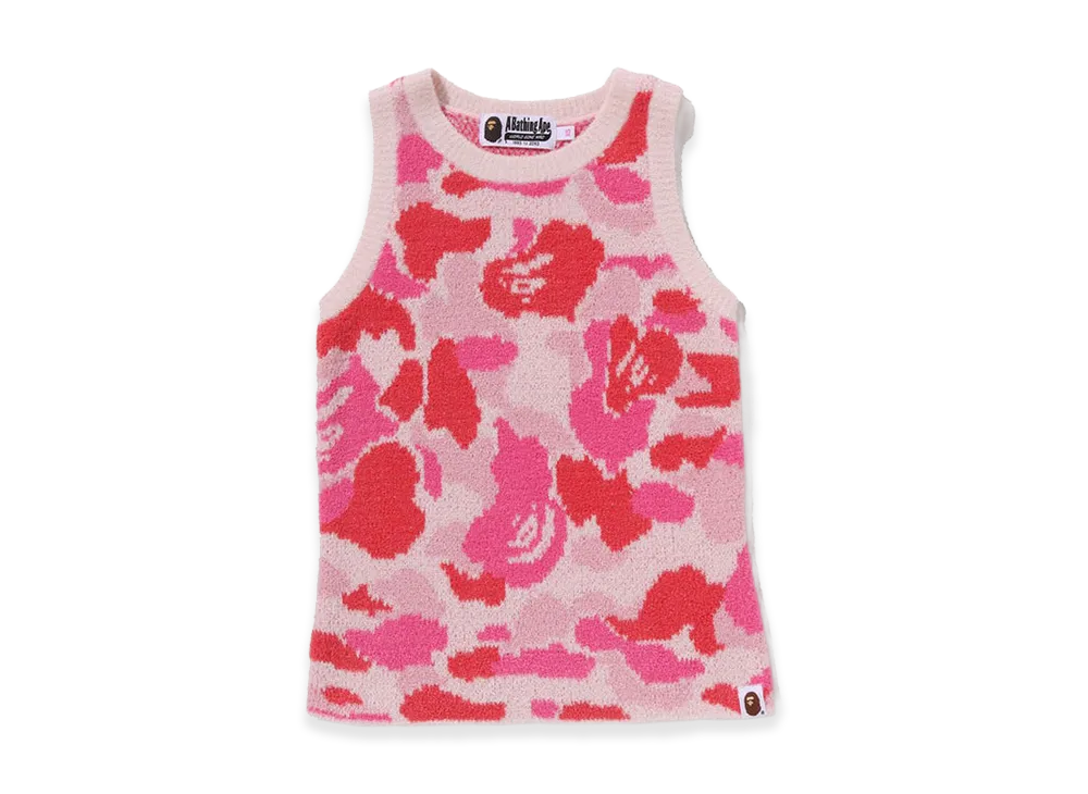 A BATHING APE Women's ABC Camo Towel Jacquard Tank Top "Pink"