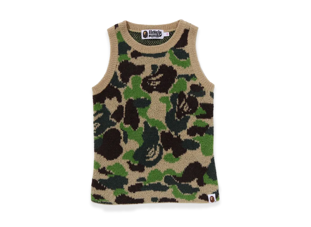A BATHING APE Women's ABC Camo Towel Jacquard Tank Top "Green"
