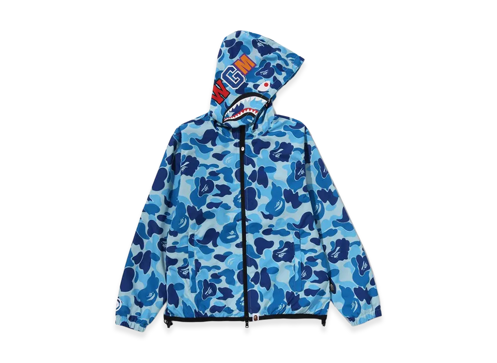 A BATHING APE Women's ABC Camo Shark Hoodie Jacket "Blue"