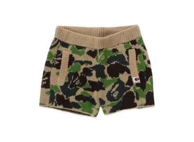A BATHING APE Women's ABC Camo Towel Jacquard Shorts "Green"