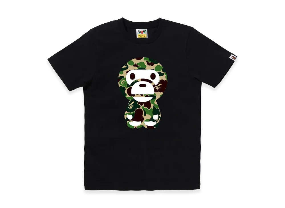A BATHING APE Women's ABC Camo Big Baby Milo Tee "Black/Green"