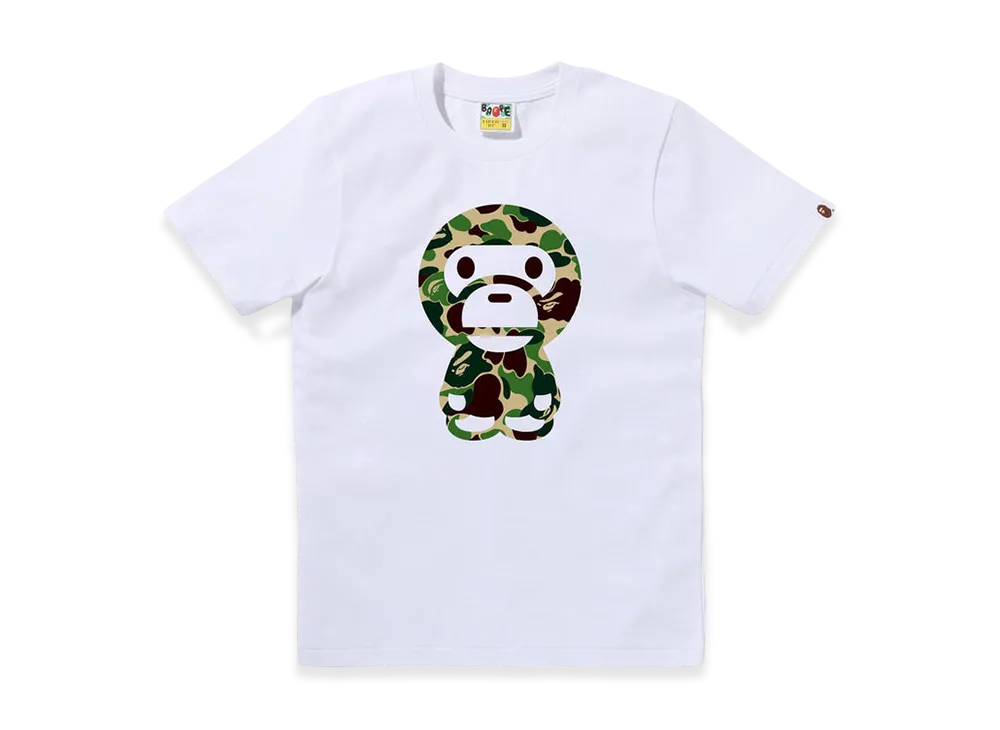 A BATHING APE Women's ABC Camo Big Baby Milo Tee "White/Green"