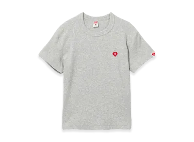 A BATHING APE Women's Heart Badge Rib Tee "Gray"