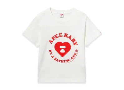 A BATHING APE Women's Apee Kids Printed Tee #2 "White"