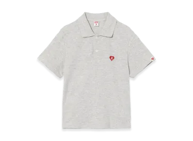 A BATHING APE Women's Heart Badge Polo Shirt "Gray"