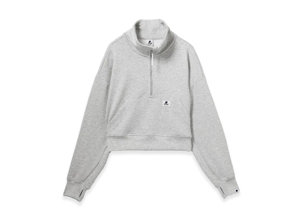 A BATHING APE Women's Crop Zip-Up Pullover "Gray"