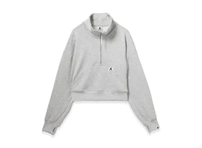 A BATHING APE Women's Crop Zip-Up Pullover "Gray"