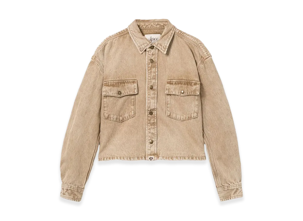 A BATHING APE Women's Worker Shirt Jacket "Beige"